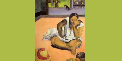 «Задумчивая женщина» (1891), Вустерский музей искусств, http://поль-гоген.рф