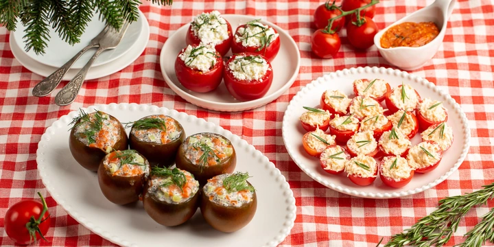 Фаршированные помидоры: простые рецепты для&nbsp;горячих и&nbsp;холодных закусок