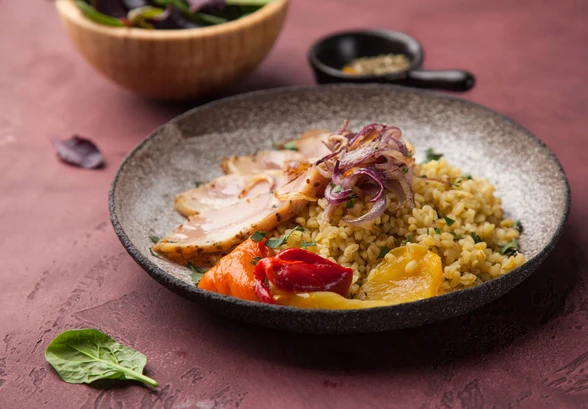 Рецепт «Булгур на&nbsp;кокосовом молоке с&nbsp;индейкой»