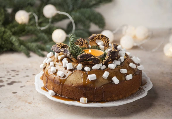 Рецепт «Рождественский кекс с&nbsp;яблочным сидром и&nbsp;карамелью»