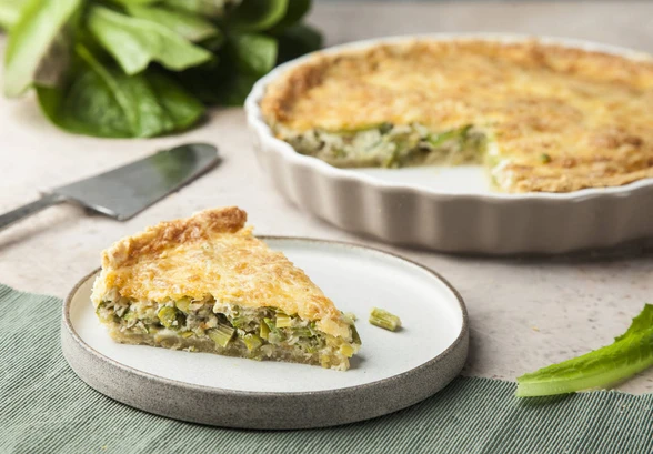 Рецепт «Киш со спаржей, пореем и&nbsp;сыром пармезан»