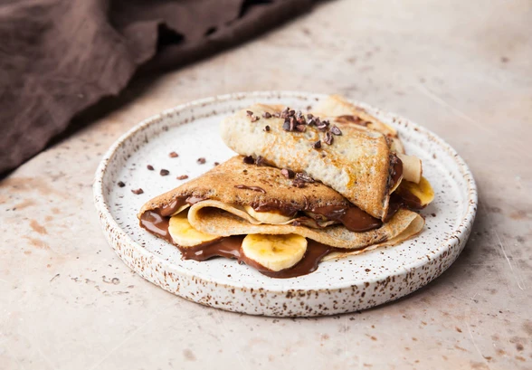 Рецепт «Блинчики с&nbsp;бананом и&nbsp;фундучной пастой»