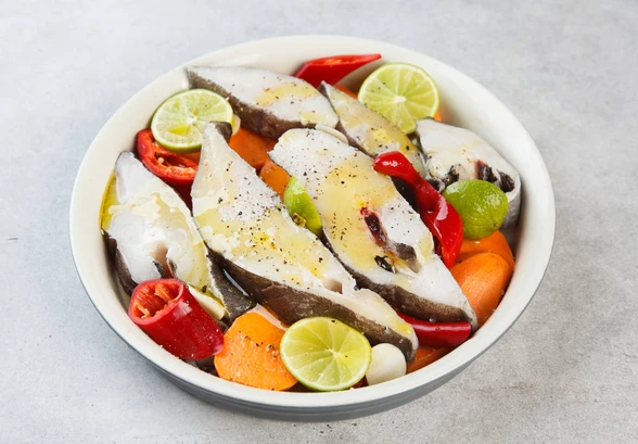 Рецепт «Палтус с&nbsp;лаймом, чили и&nbsp;бататом»