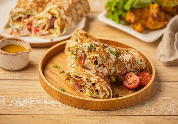 Рецепт «Шаурма с&nbsp;курицей на&nbsp;гриле»