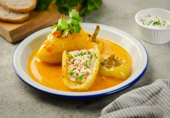 Рецепт «Перец фаршированный с&nbsp;перловкой»