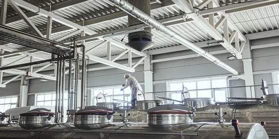 Водитель перемешивает молоко, а лаборант завода отбирает пробы и&nbsp;проводит анализ партии