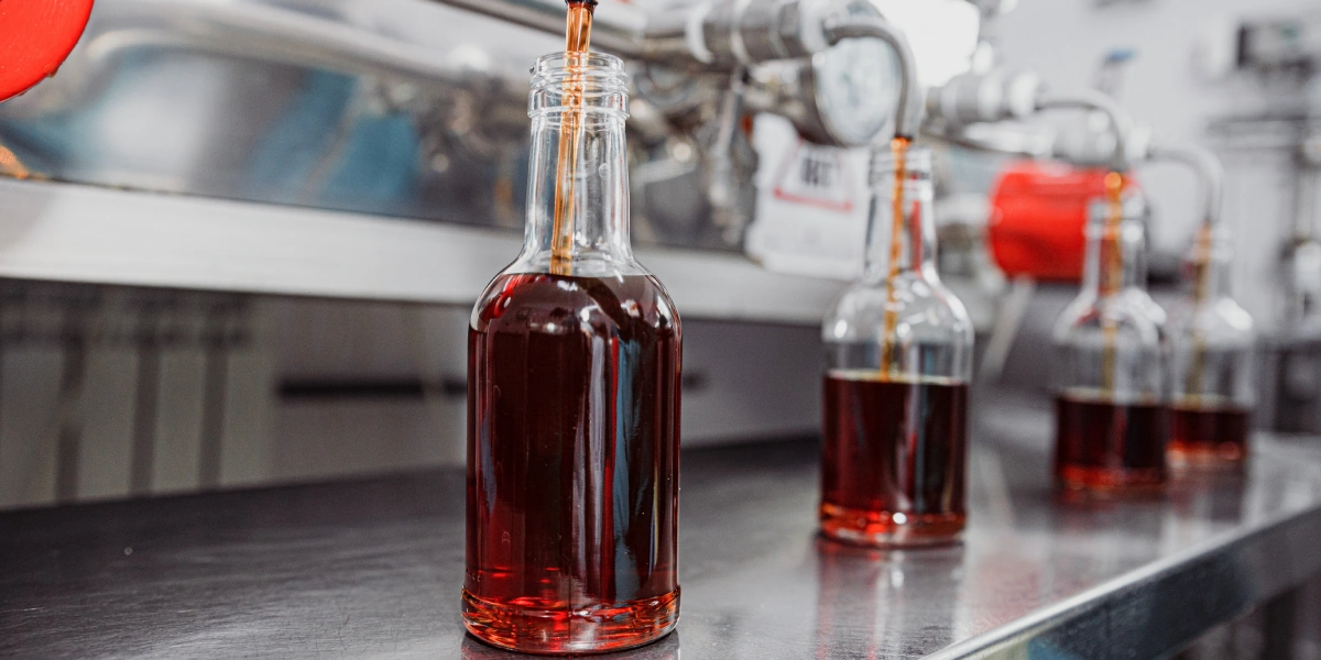 После того как сироп сварен, он попадает в&nbsp;огромную бочку ёмкостью 200 литров. Здесь сироп будет ожидать своего часа, чтобы быть разлитым в&nbsp;стеклянную тару