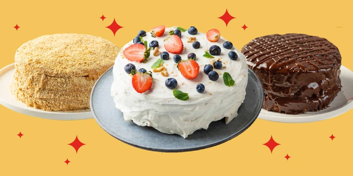 «Медовик», «Наполеон», бисквитный и&nbsp;ещё 5 рецептов тортов, любимых с&nbsp;детства