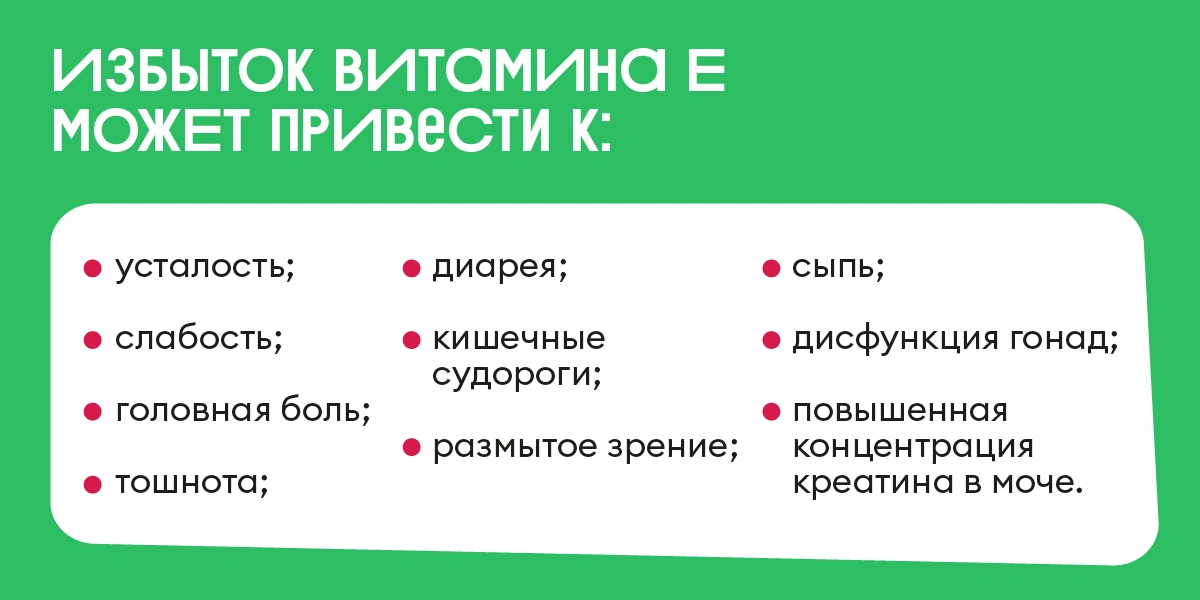 Польза и&nbsp;вред витамина Е