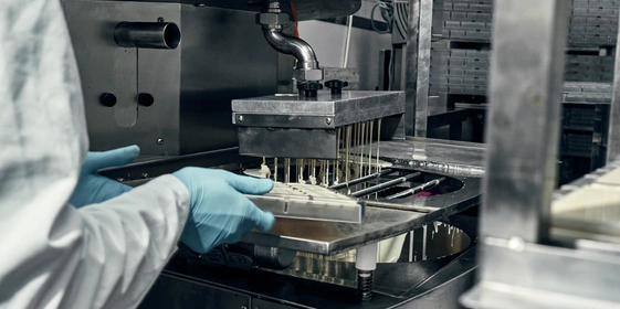 Шоколад по&nbsp;формам разливает специальная машина