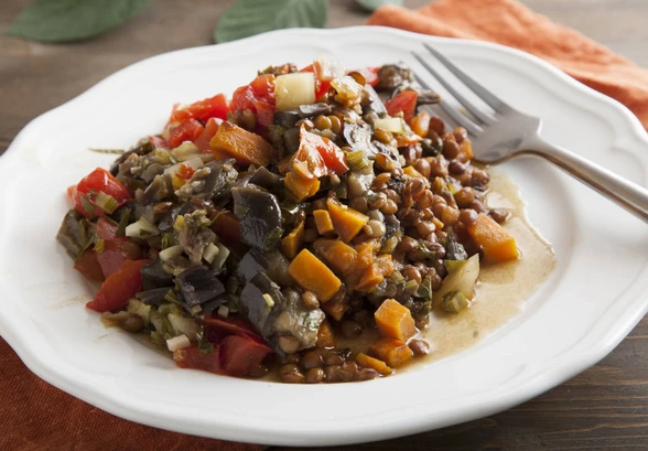 Рецепт «Баклажановая икра с&nbsp;чечевицей»