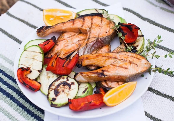 Рецепт «Форель на&nbsp;гриле с&nbsp;овощами»