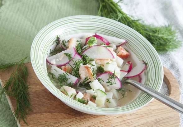 Рецепт «Окрошка с&nbsp;крабом»