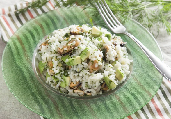 Рецепт «Салат с&nbsp;мидиями и&nbsp;рисом »