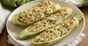 Кабачки, фаршированные творогом и&nbsp;зеленью 