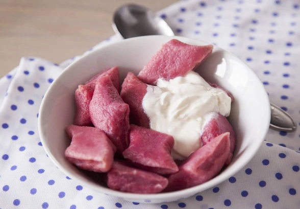 Рецепт «Розовые ленивые вареники»