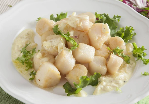 Рецепт «Морские гребешки с&nbsp;шафрановым соусом»