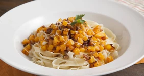 Паста с&nbsp;тыквой и&nbsp;беконом