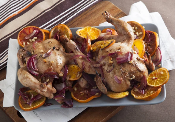 Рецепт «Цыплята-корнишоны с&nbsp;апельсинами и&nbsp;наршарабом»