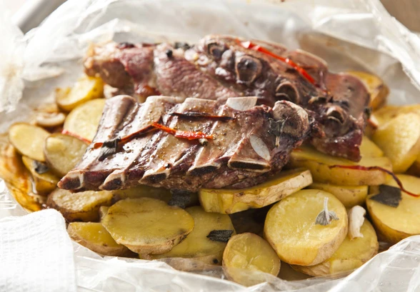 Рецепт «Свиные ребрышки с&nbsp;картошкой»