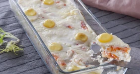 Жюльен из&nbsp;краба с&nbsp;перепелиными яйцами