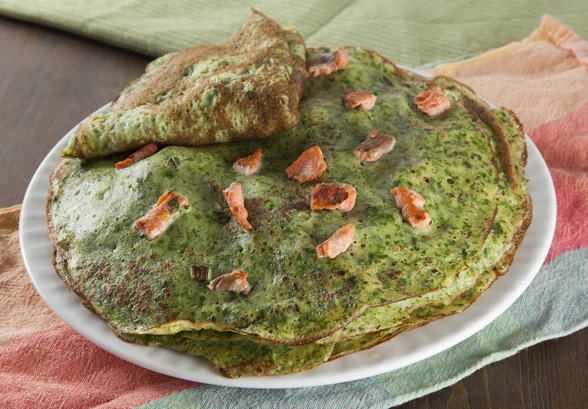 Рецепт «Зеленые блины с&nbsp;припеком»