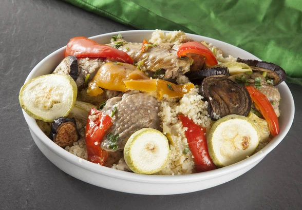 Рецепт «Цесарка с&nbsp;кускусом и&nbsp;овощами»