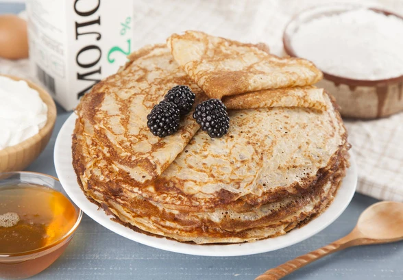 Рецепт «Блины на&nbsp;цельнозерновой муке»