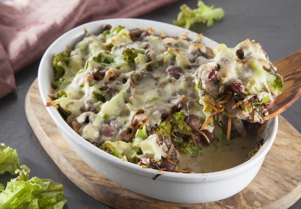 Рецепт «Запеканка с&nbsp;фасолью и&nbsp;шампиньонами»