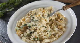 Паста со сливочной тыквой и&nbsp;шпинатом