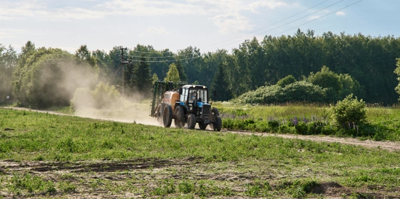 В поле установлена спутниковая система навигации, так что трактор едет ровно, попадая ровно в&nbsp;ту колею, где была посажена картошка. Если бы этого не было, трактор мог бы повредить клубни