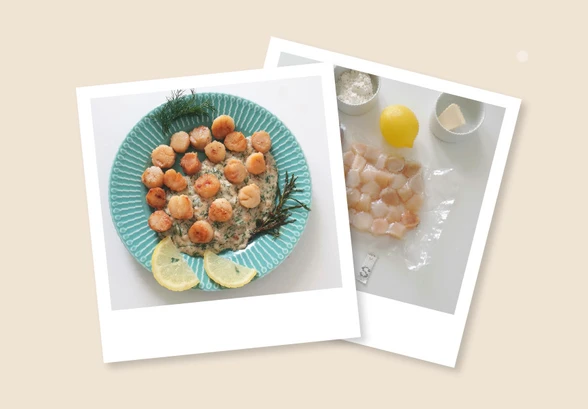 Рецепт «Гребешки со сливочным соусом и&nbsp;укропом»