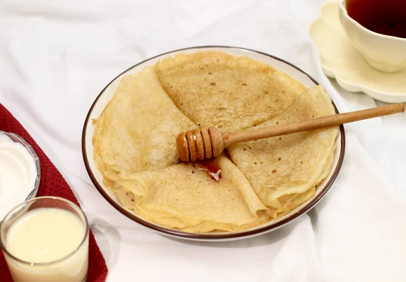 Рецепт «Блины без&nbsp;глютена, лактозы и&nbsp;яйца»